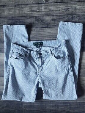 Ralph Lauren Petite Blue And White Striped Jeans